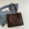 Vintage Leopard Print PU Tote Bag for Women