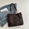 Vintage Leopard Print PU Tote Bag for Women