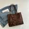 Vintage Leopard Print PU Tote Bag for Women