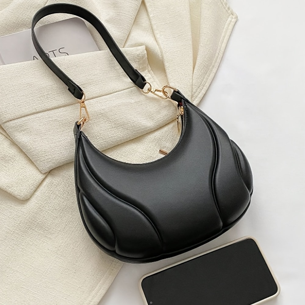 French Style Textured Womens Crossbody Bag with Adjustable Strap for Work & Travel