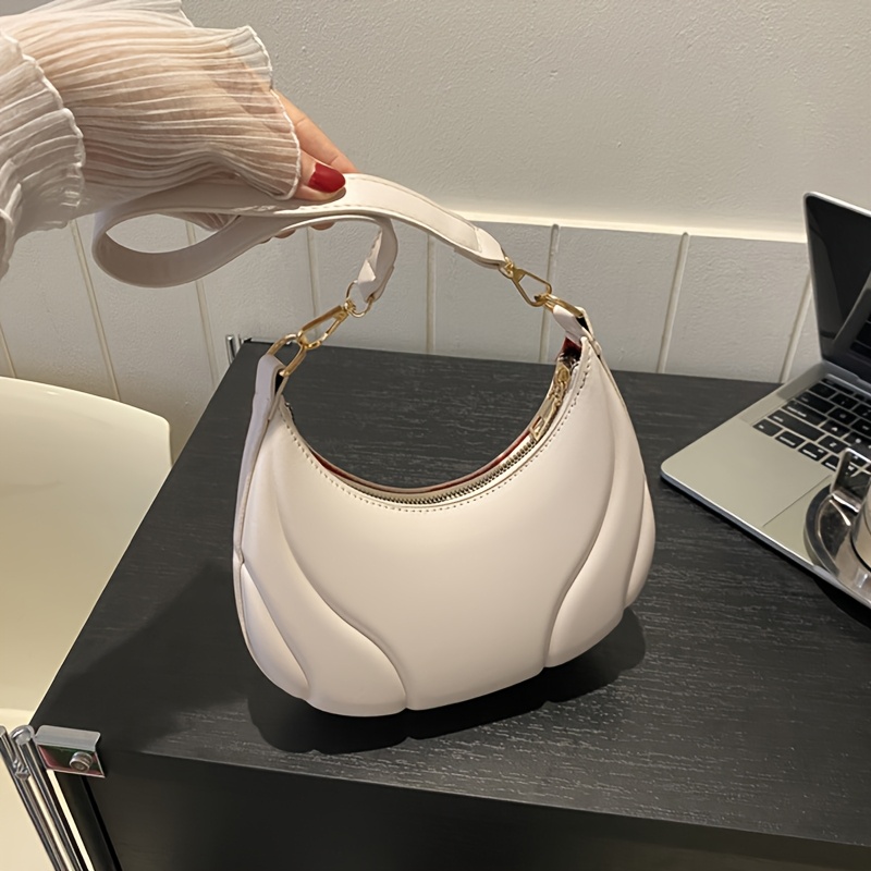 French Style Textured Womens Crossbody Bag with Adjustable Strap for Work & Travel