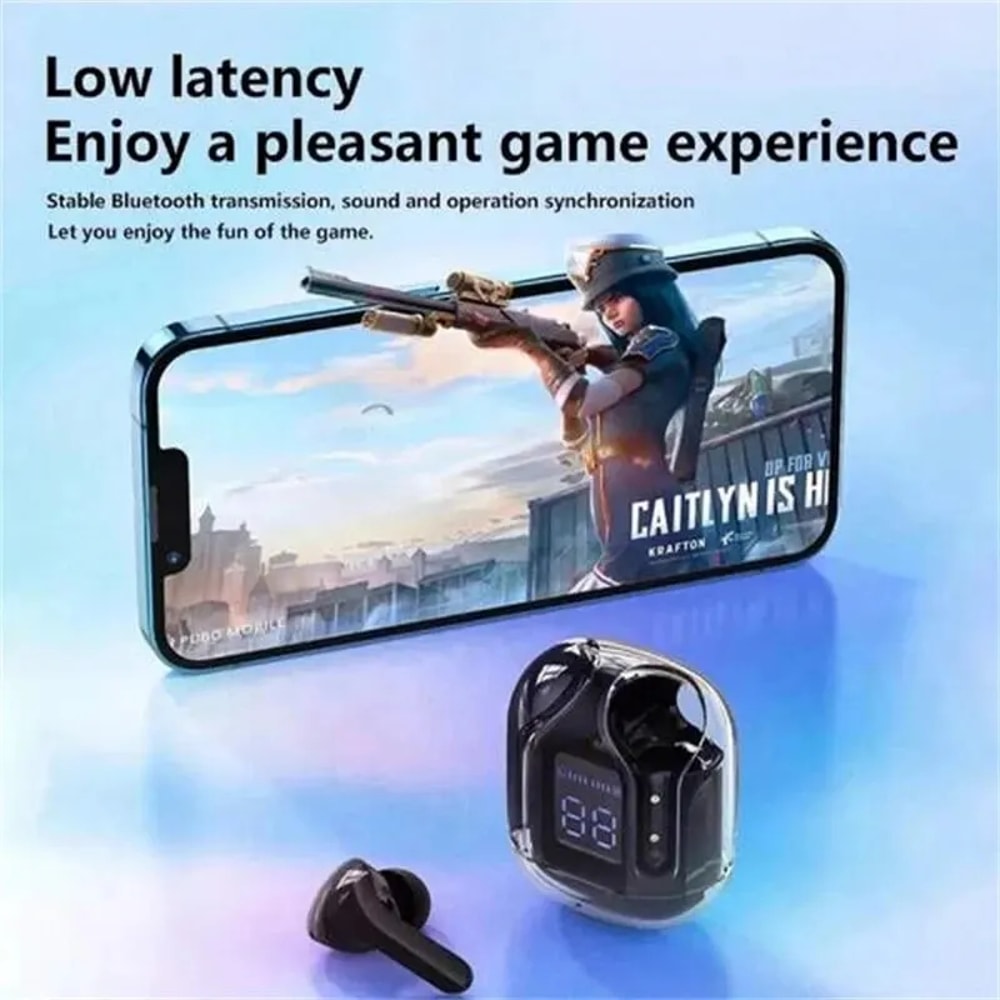Wireless Bluetooth Earbuds Wireless HiFi Stereo Earphones with Digital Display & Noise Cancelling Mic