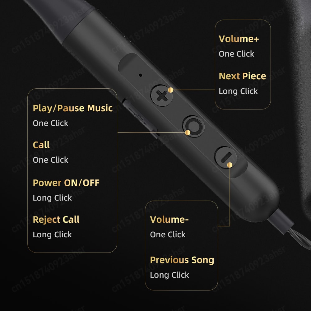 Premium Neckband Bluetooth Earphones Noise Cancelling Wireless Headphones with Mic for Sports Running