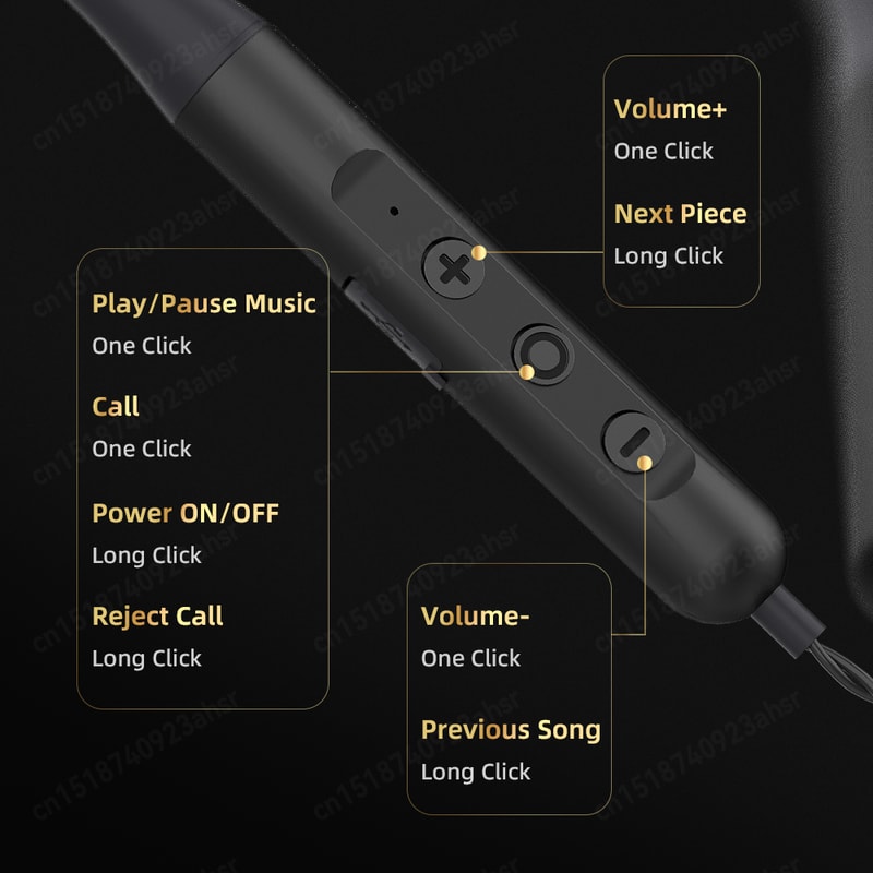 Premium Neckband Bluetooth Earphones Noise Cancelling Wireless Headphones with Mic for Sports Running