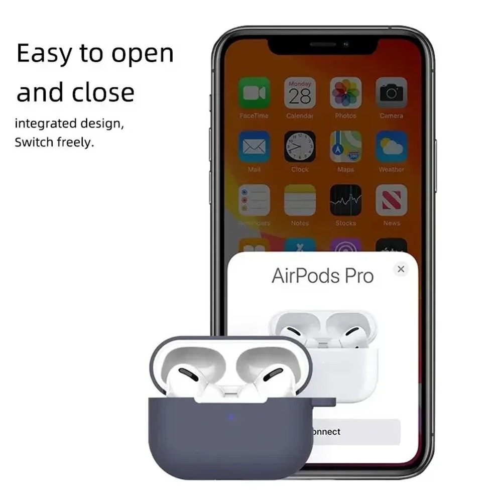 Soft Silicone AirPods Pro Protective Case Solid Color Cover 3