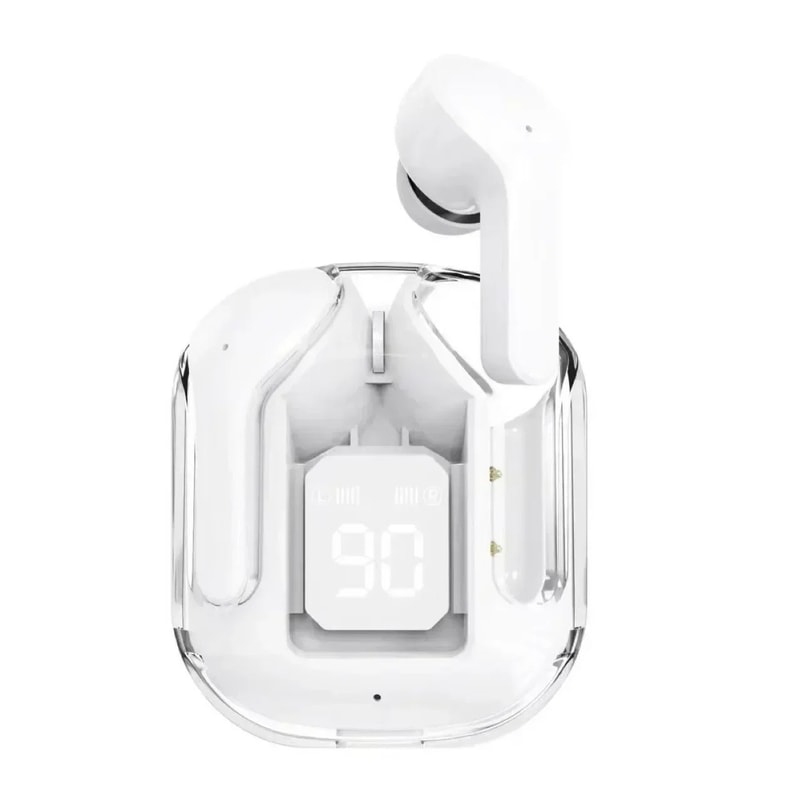 CrystalClear Pro Transparent Bluetooth Earphones With LED Power Display Earbuds Rich HIFI Stereo S 8