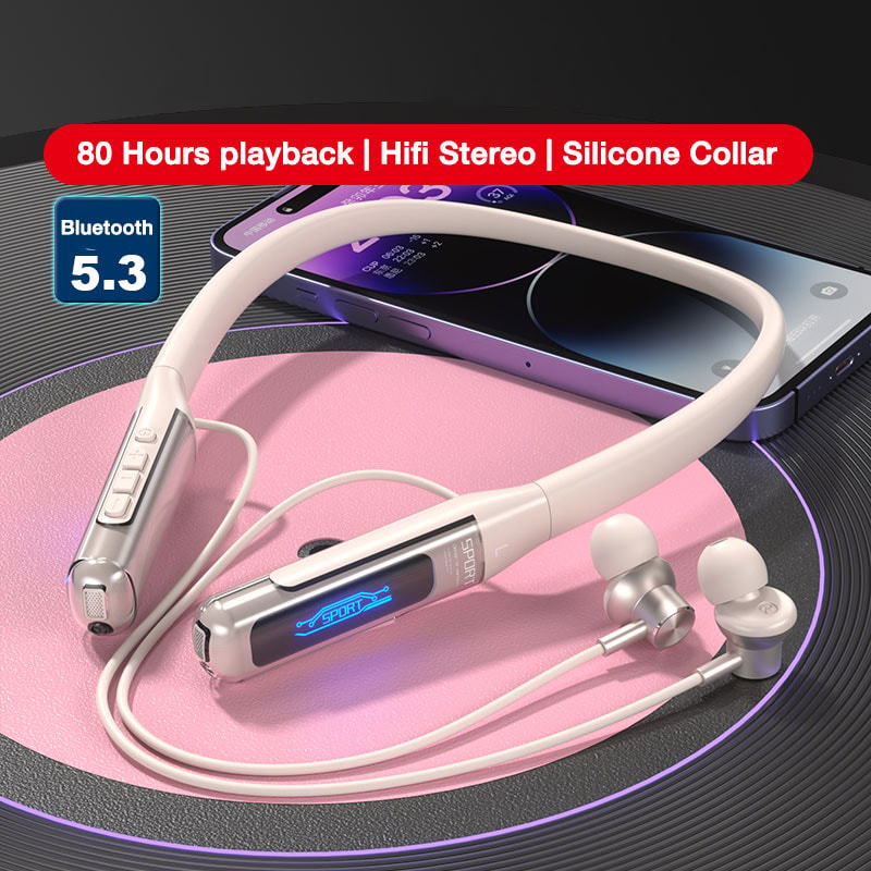 Premium Wireless Bluetooth Neckband Headphones with Mic & Deep Bass Stereo