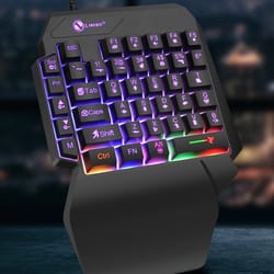 mechanical one handed rgb wired gaming keyboard with wrist support & radium engraving