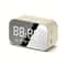 Mirror Bluetooth Speaker Alarm Clock with Dual Alarms and FM Radio
