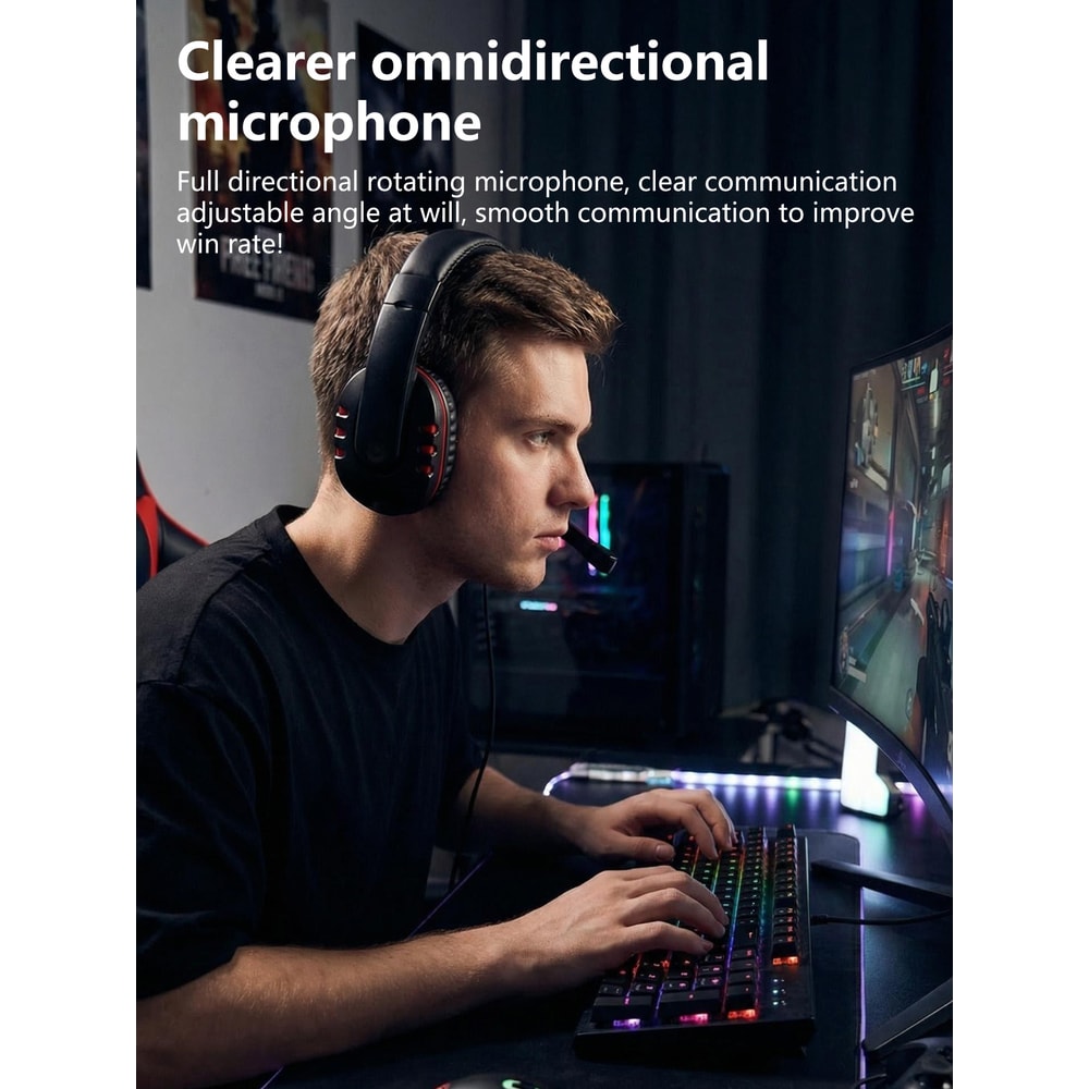 Ultimate Wired Gaming Headset with Mic Immersive Gaming Audio for PC & Console
