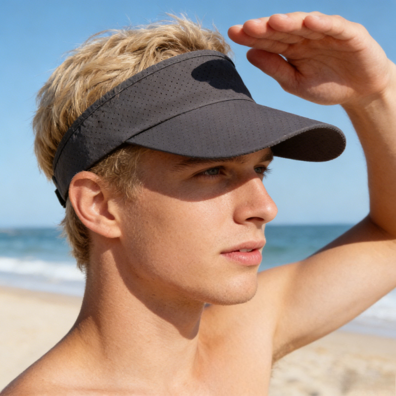 SolShade Mens Big Head Sun Hat Extended Brim Breathable Outdoor Cap