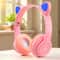 LED Glowing Cat Ear Wireless Over Ear Headphones Foldable Bluetooth Headset