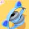 LED Glowing Cat Ear Wireless Over Ear Headphones Foldable Bluetooth Headset