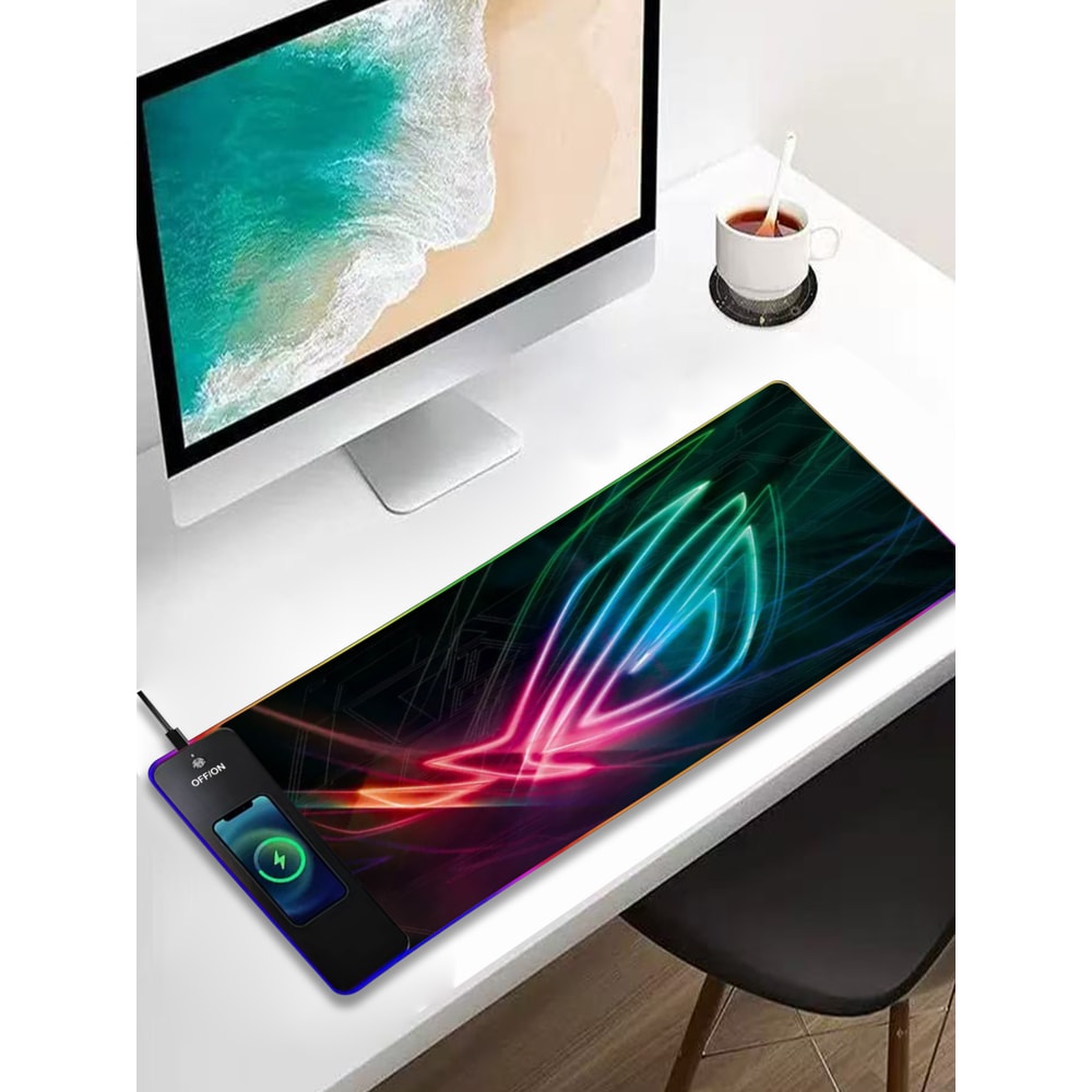 Premium RGB Gaming Mouse Pad With Fast Wireless Charging Ultra Large Desk Mat 0