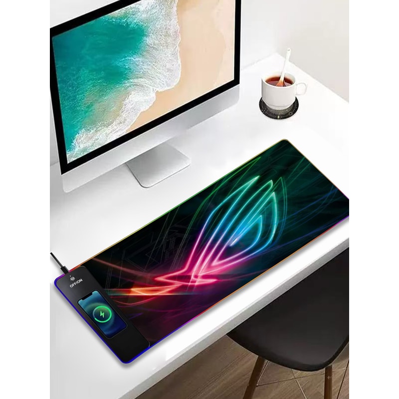 Premium RGB Gaming Mouse Pad With Fast Wireless Charging Ultra Large Desk Mat 0