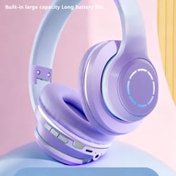 wireless gradient rgb gaming headphones with noise cancellation & long battery
