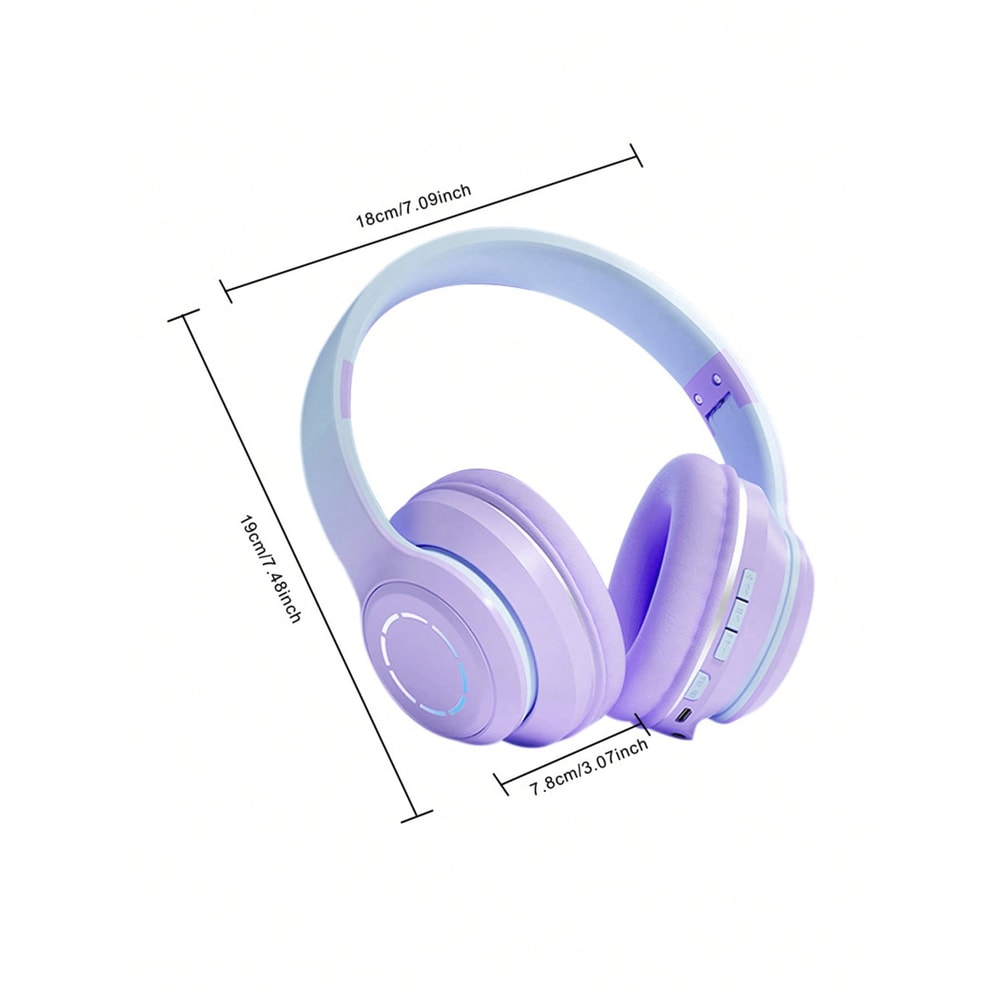 Wireless Gradient RGB Gaming Headphones With Noise Cancellation Long Battery 4