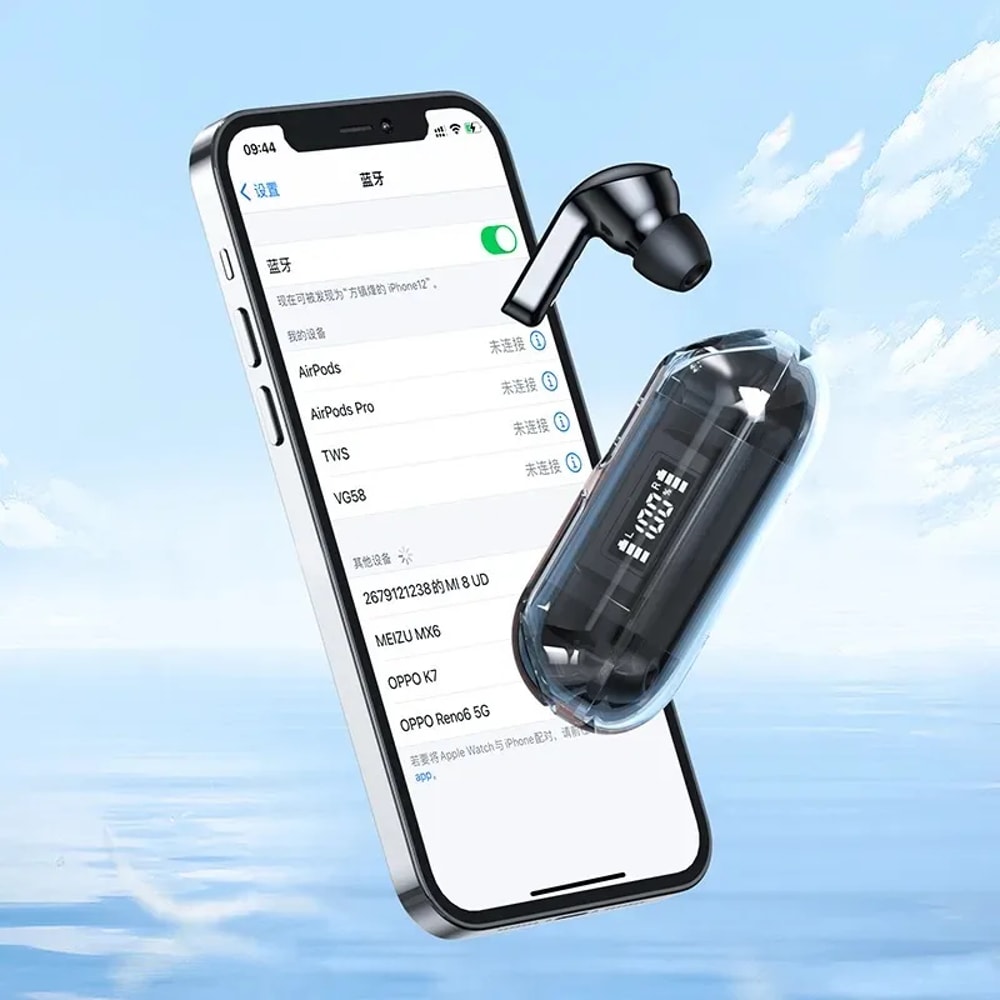 Premium True Wireless Earbuds with LED Display & Noise Cancelling Bluetooth Earphones