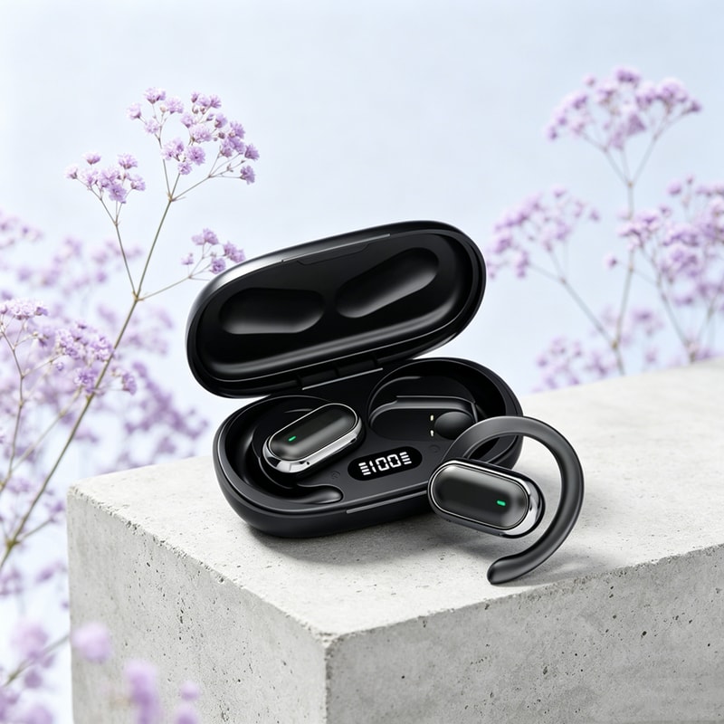 OWS Sport Bluetooth Earbuds Wireless Headphones Hi Fi Stereo Waterproof Earphones with Mic Long Battery Life & Universal