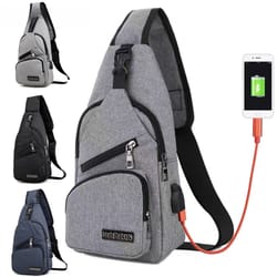 usb charging sling bag for men anti theft chest crossbody travel bag