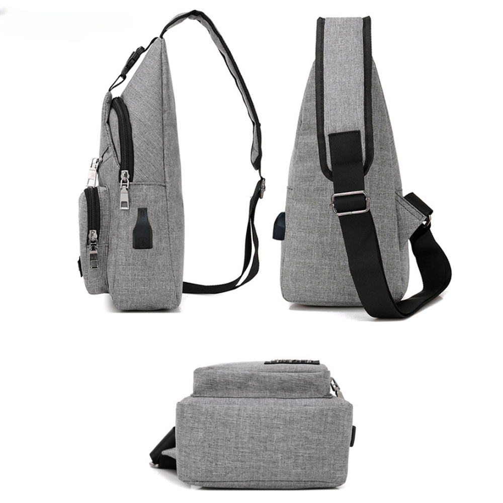 USB Charging Sling Bag For Men Anti Theft Chest Crossbody Travel Bag 3