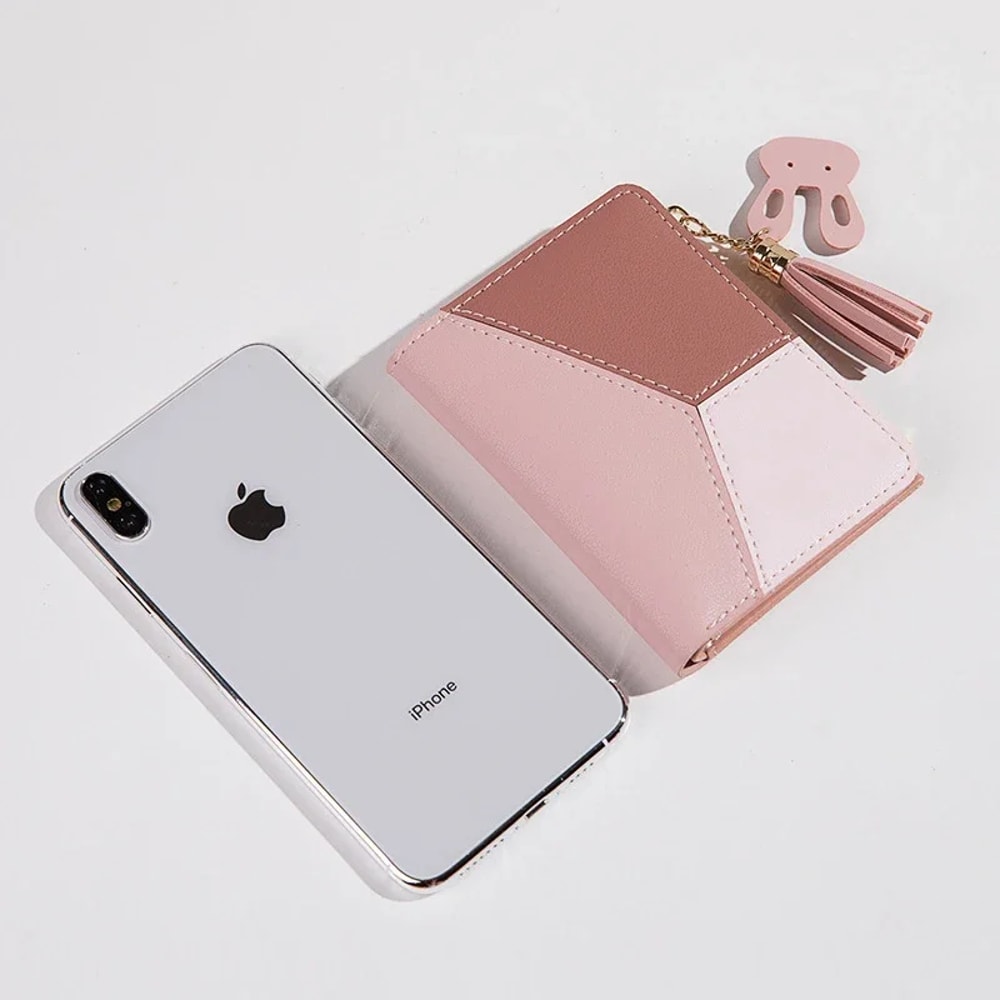 Premium Compact Womens Wallet Foldable PU Leather Card Holder Portable Coin Purse 4