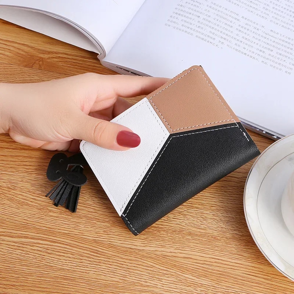 Premium Compact Womens Wallet Foldable PU Leather Card Holder Portable Coin Purse 8