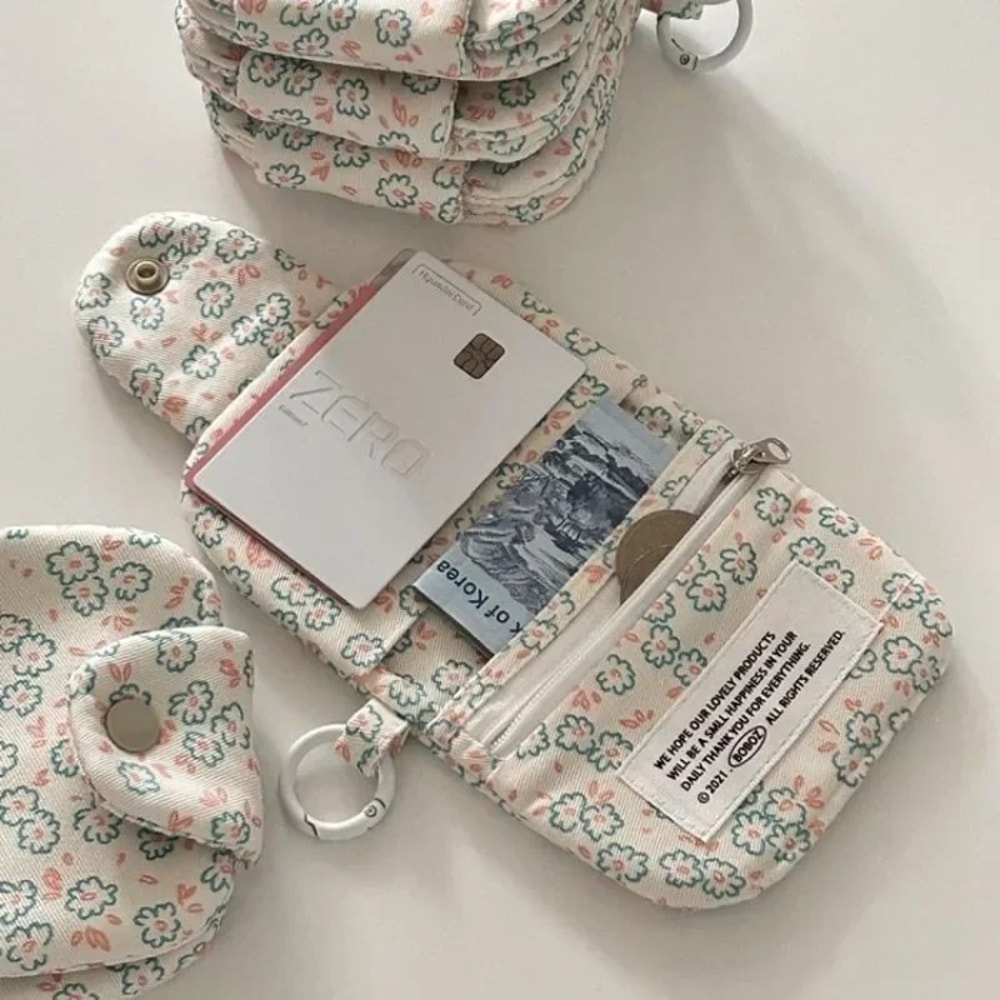 Floral Korean Fashion Wallet Cute Small Student Coin Purse Portable Card Holder 0