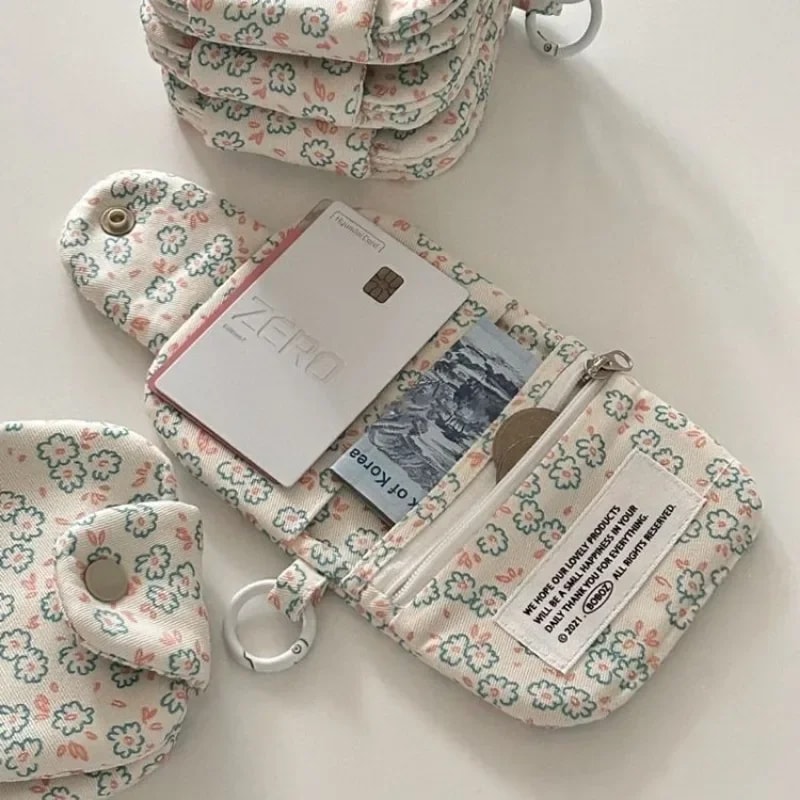 Floral Korean Fashion Wallet Cute Small Student Coin Purse Portable Card Holder 0