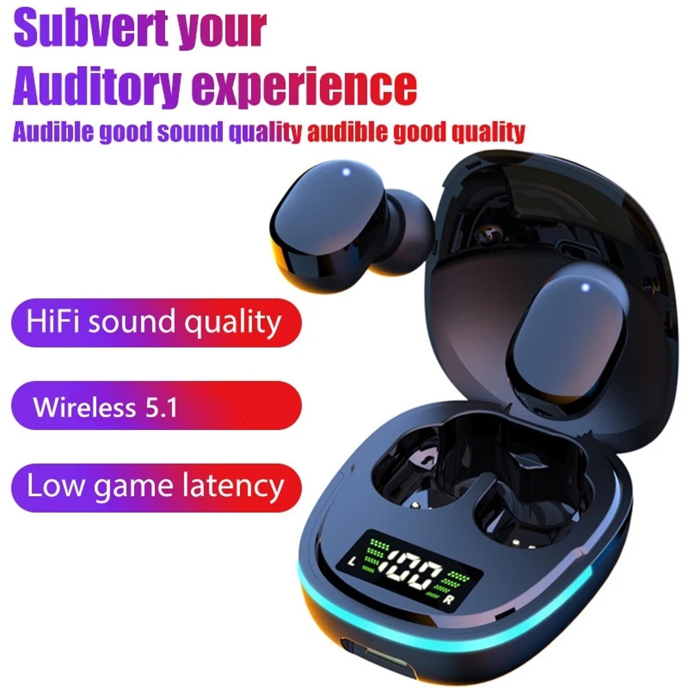 Wireless Earbuds with Mic LED Display Sport Bluetooth Earphones