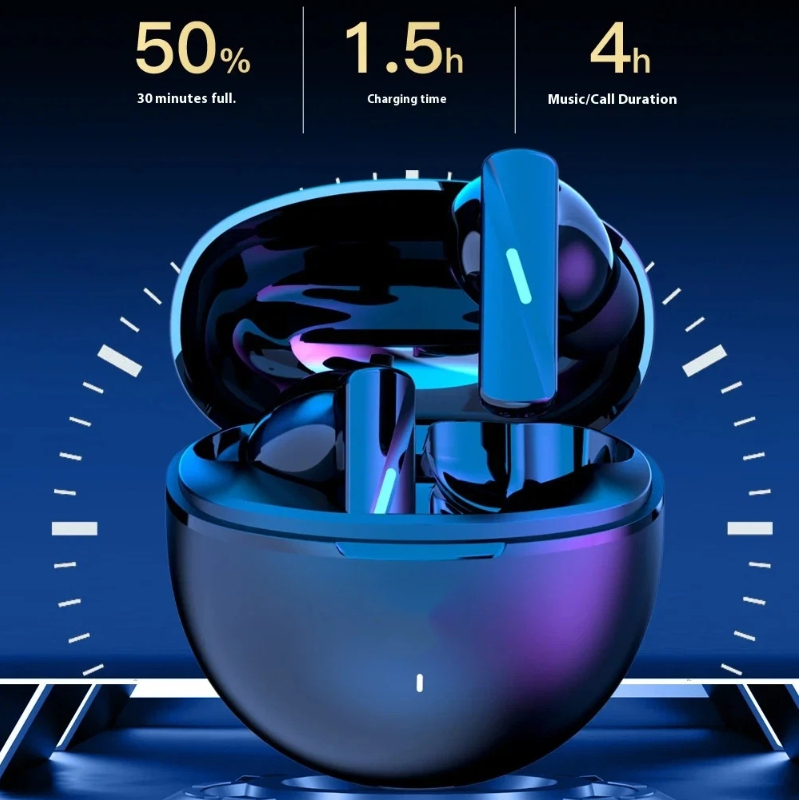 Wireless Bluetooth Earbuds With Touch Controls LED Power Display Hi Fi Stereo Earbuds With Mic 4
