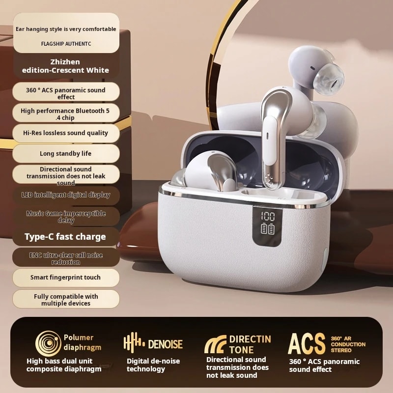Bluetooth Earphones TWS HIFI Mic Headset Wireless Earbuds For IPhone Xiaomi Sports Headphones LED D 5