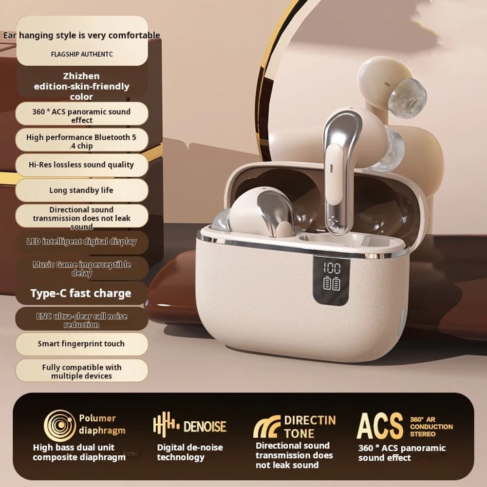 Bluetooth Earphones TWS HIFI Mic Headset Wireless Earbuds For IPhone Xiaomi Sports Headphones LED D 6