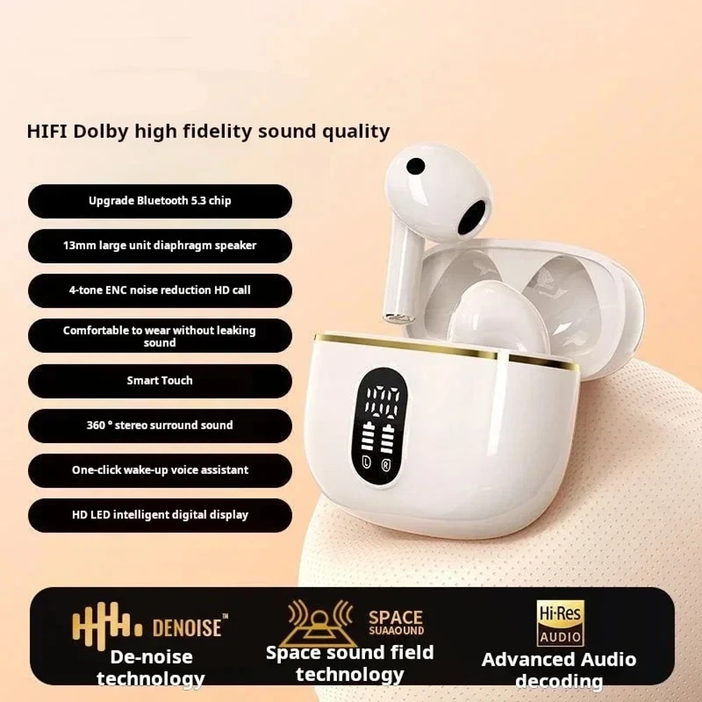 Wireless HiFi Bluetooth Earbuds With Power Display Long Play True Wireless Earbuds 6