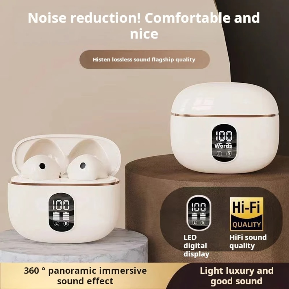 Wireless HiFi Bluetooth Earbuds With Power Display Long Play True Wireless Earbuds 5