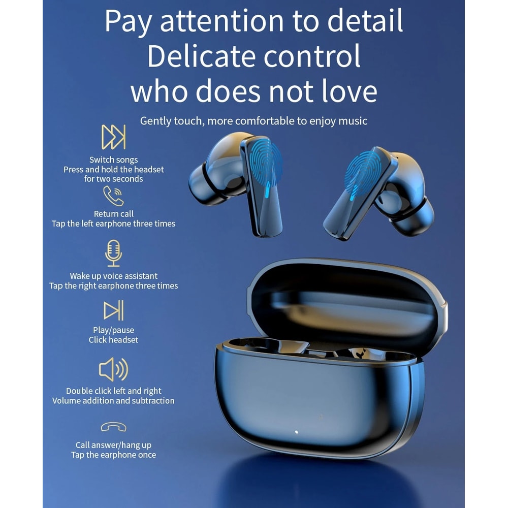 Premium Wireless Bluetooth Earbuds With Mic Touch Control Stereo Hi Fi Earphones For Calls Sports 2