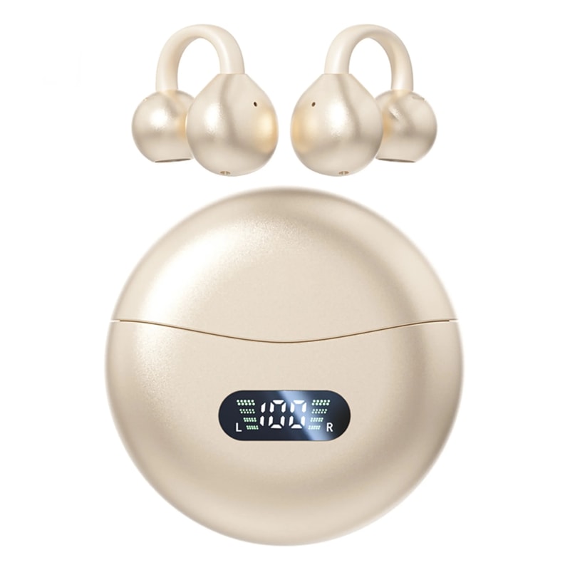 Clip On Wireless Bluetooth Earbuds with LED Digital Display
