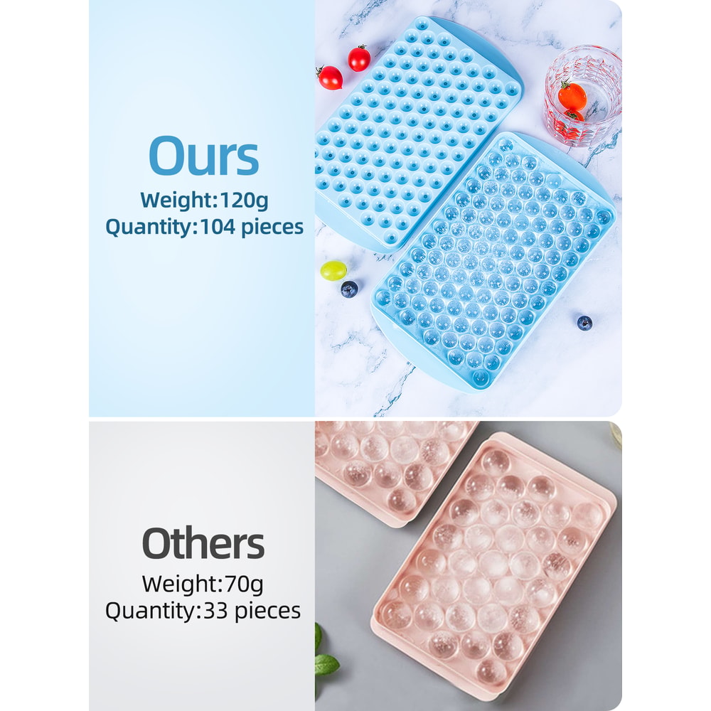 Premium Silicone Ice Cube Tray Cube Stackable Ice Molds With Lid 4