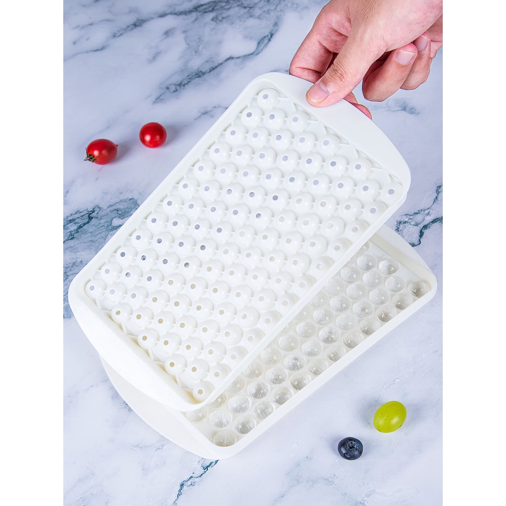 Premium Silicone Ice Cube Tray Cube Stackable Ice Molds With Lid 5