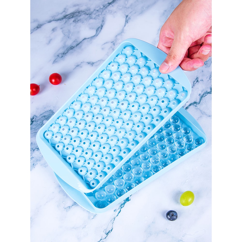 Premium Silicone Ice Cube Tray Cube Stackable Ice Molds With Lid 7