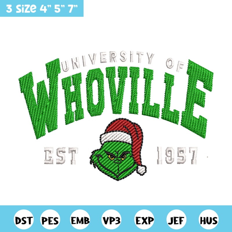 Grinch est1957 embroidery design, Grinch embroidery, Chrismas design, Embroidery file, Embroidery shirt,Digital download.jpg