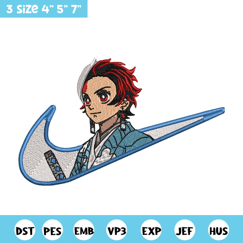 Tanjiro Nike embroidery design, Kimetsu no Yaiba embroidery, Nike design, anime design, anime shirt, Digital download.jpg