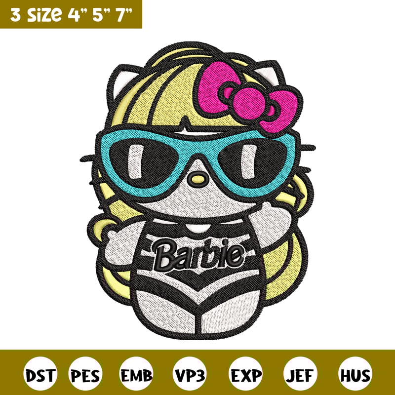 Hello Kitty Barbie Embroidery design, Hello Kitty Barbie Embroidery, logo design, Embroidery File, Digital download..jpg
