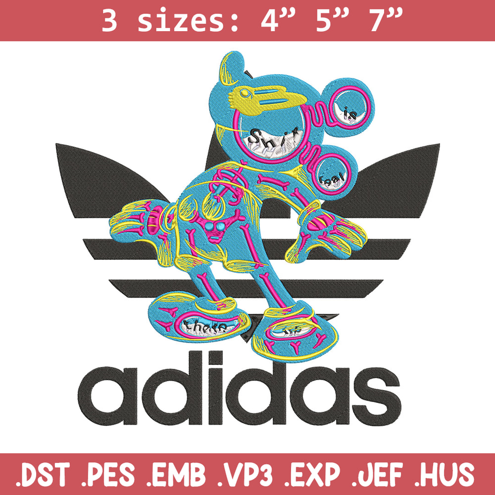 Adidas mickey Embroidery Design, Mickey Embroidery, Embroidery File, Adidas Embroidery, Anime shirt, Digital download.jpg