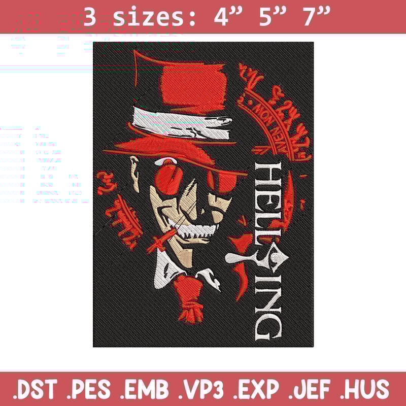 Alucard Poster Embroidery Design, Hellsing Embroidery, Embroidery File, Anime Embroidery, Anime shirt, Digital download.jpg