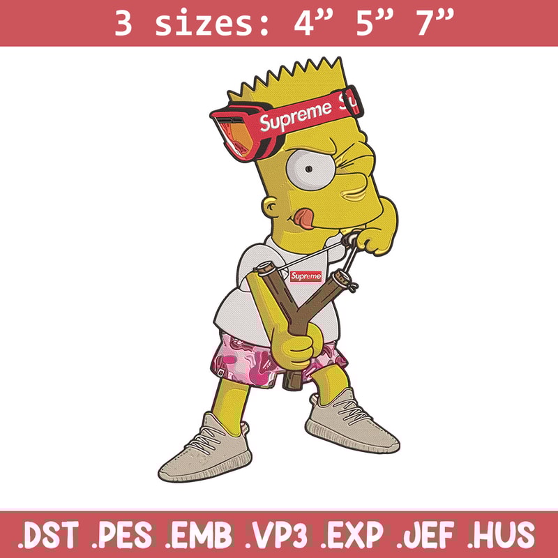 Bart x supreme Embroidery Design, Supreme Embroidery, Embroidery File, Anime Embroidery, Simpson shirt, Digital download.jpg