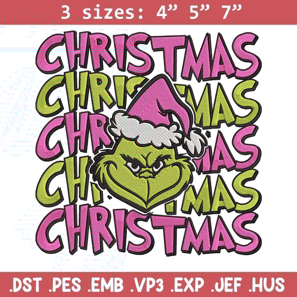Chrismas Grinch Embroidery Design, Grinch Embroidery, Embroidery File, Chrismas Embroidery, Anime shirt,Digital download.jpg