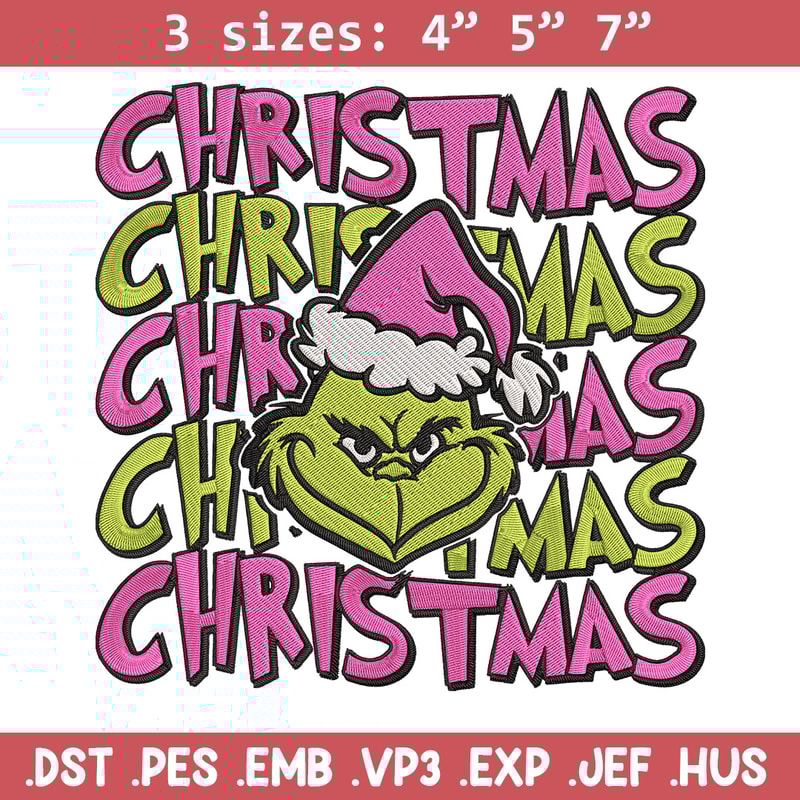 Chrismas Grinch Embroidery Design, Grinch Embroidery, Embroidery File, Chrismas Embroidery, Anime shirt,Digital download.jpg