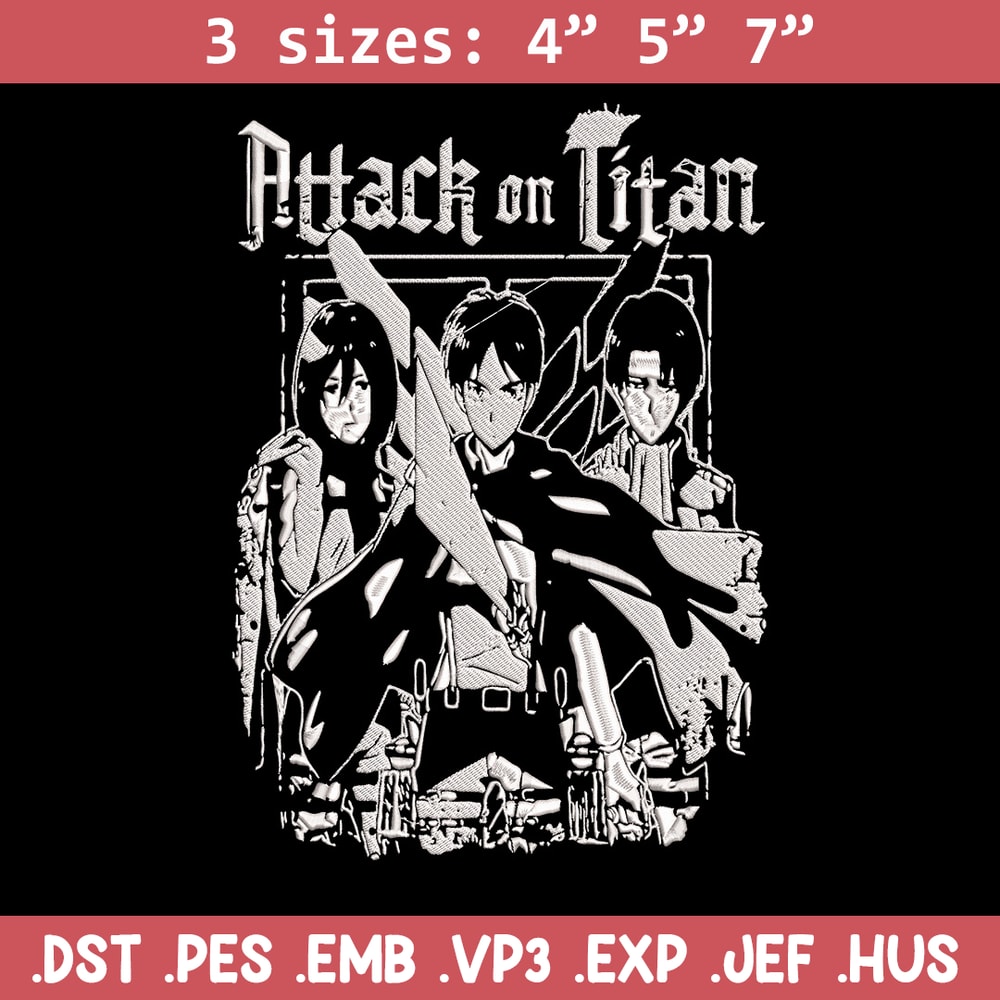 Eren friends Embroidery Design, Aot Embroidery, Embroidery File, Anime Embroidery, Anime shirt, Digital download..jpg