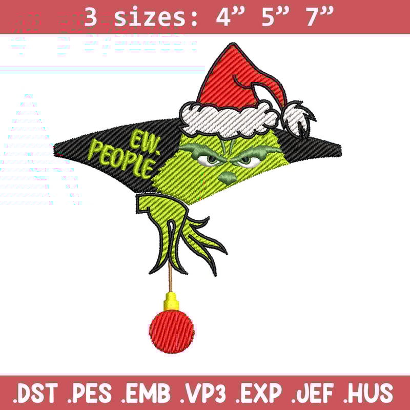 Ew.people embroidery design,Chrismas design, Embroidery shirt, Embroidery file, Grinch embroidery, Digital download.jpg